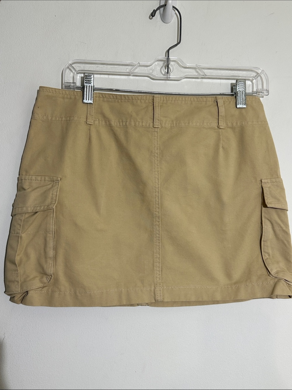 Utility Mini Skirt in Khaki with Cargo Pockets